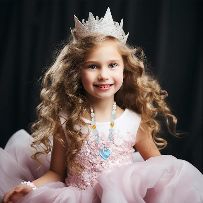 PinkSheep Toddler Jewelry Kids Necklace Choker and Bracelet 3 Pack 9pcs, Little Girls Jewelry In Box, Flower Girl Gift Kids Girls Accessories
