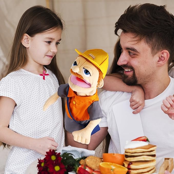 Role Play Hand Puppets Hand Plush Chef Doctor Fireman Pirate Detective Athlete Nurse Worker Hand Puppet Toys Puppets for Kids Storytelling Imaginative Pretend Play Teaching Preschool(Postman)