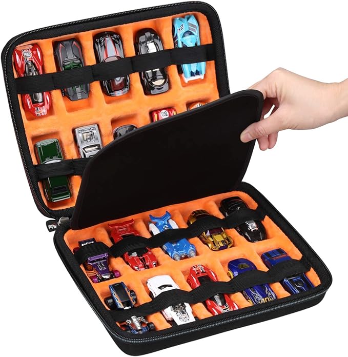 Mchoi Hot Wheels Case Storage for 20 Cars, Toy Car Organizer for Your Matchbox Cars Storage, Case Only