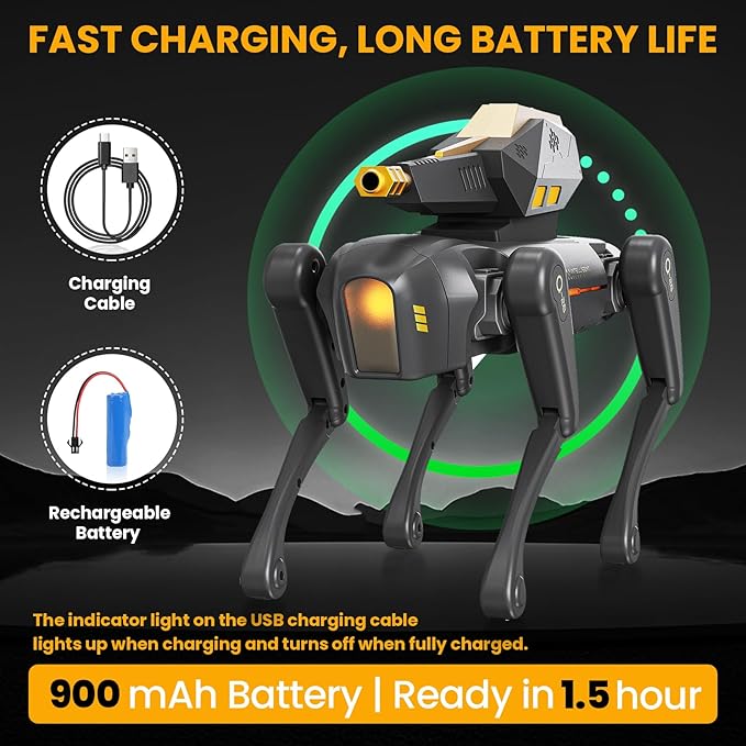 Smart Robot Dog Toy, Interactive STEM Robot Pet with Blaster, Voice & Remote Control, App Programming, 30+ Actions, Bionic Walking, Robotic Dog Birthday Gifts for Kids Boys Girls Age 6+