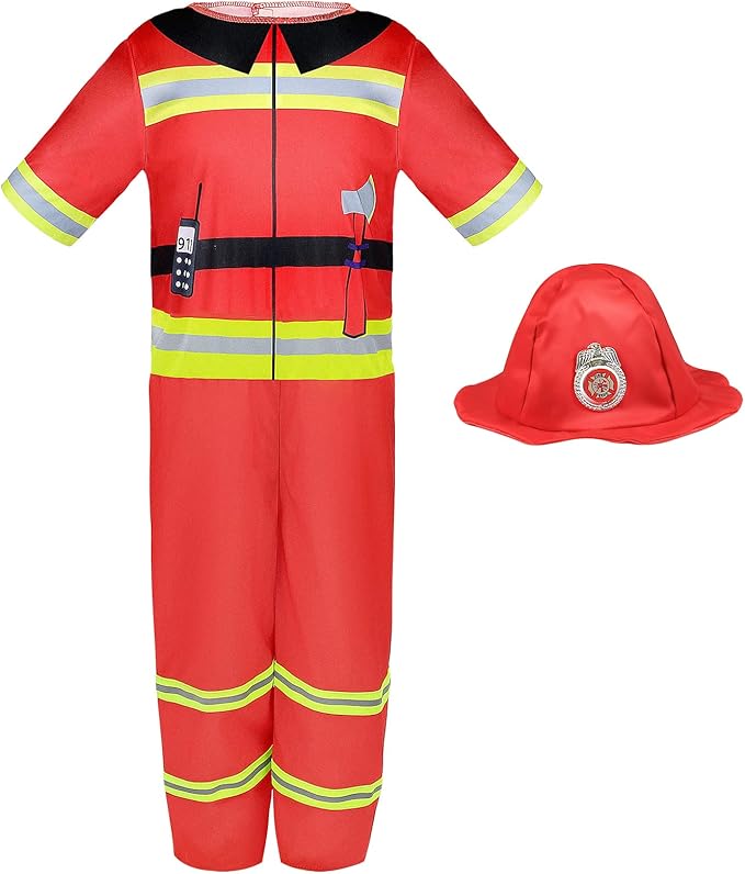 Jeowoqao Dress up Clothes for Little Boys Girls, Kids Dress Up Pretend Play Costumes,Police, Firefighters,Racers,Astronauts Costume for Toddler Age 3 4 5 6 Years Play Gift