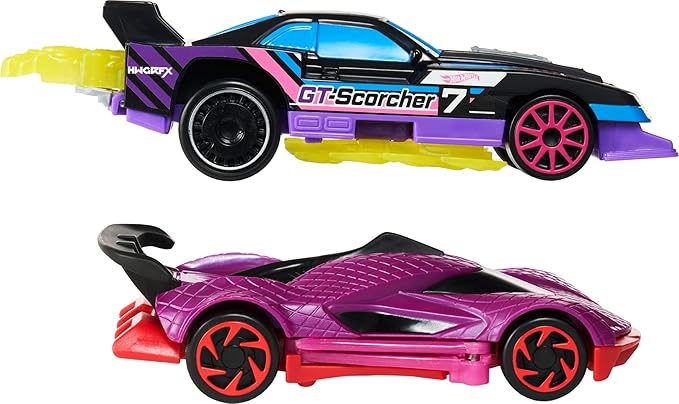Hot Wheels Let’s Race Activate! Toy Car 2-Pack, GT-Scorcher & Street Shrieker, Roll to Transform or Reveal Surprise Feature Like in the Netflix Series