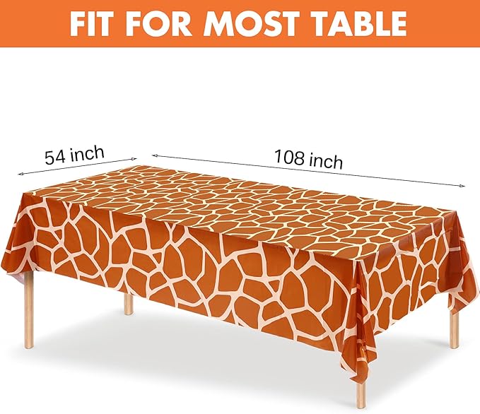 Animal Safari Tablecloth Jungle Animal Theme Tablecover Tiger Zebra Giraffe Print Table Cover Tropical Leaf Tablecloth Party Supplies for Jungle Safari Birthday Baby Showers (Leopard Style, 4 Pcs)