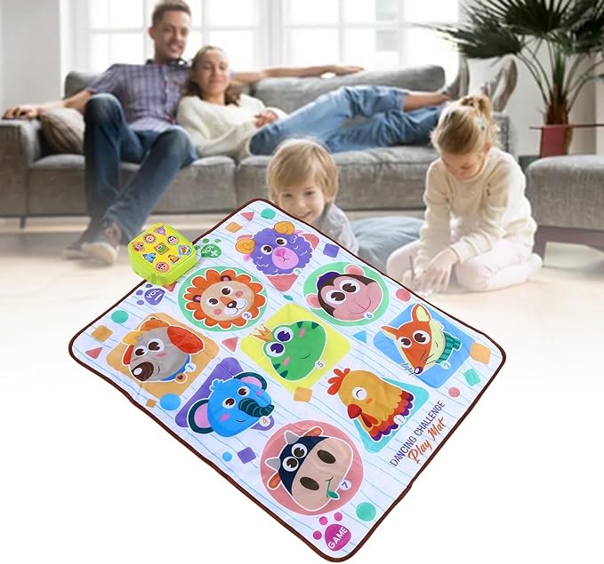 Jeffergarden Dance Pad Electronic Light Up Music Mat Anti Slip Bottom Adjustable Difficulty for Beginners Adults Kids 32.28x25.59in Interactive Foot Game