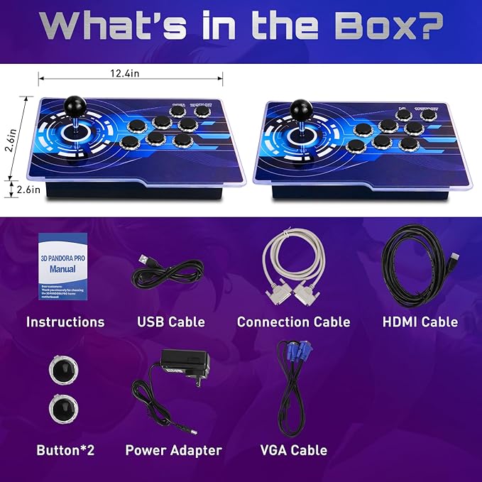 29800 in 1 Pandora's Box Retro Game Arcade Game Console with Two Separate Hosts for PC, Projector & TV 3D Games 1-4 Gamer Category Favorites List Save/Search/Hide/Pause/Delete