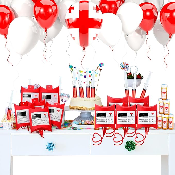 24 Pcs Nurse Graduation Gifts Bag Nurse Week Decorations Creative Craft Blood Bag for Medical Rn Grad Theme Party Doctor Birthday Party Supplies