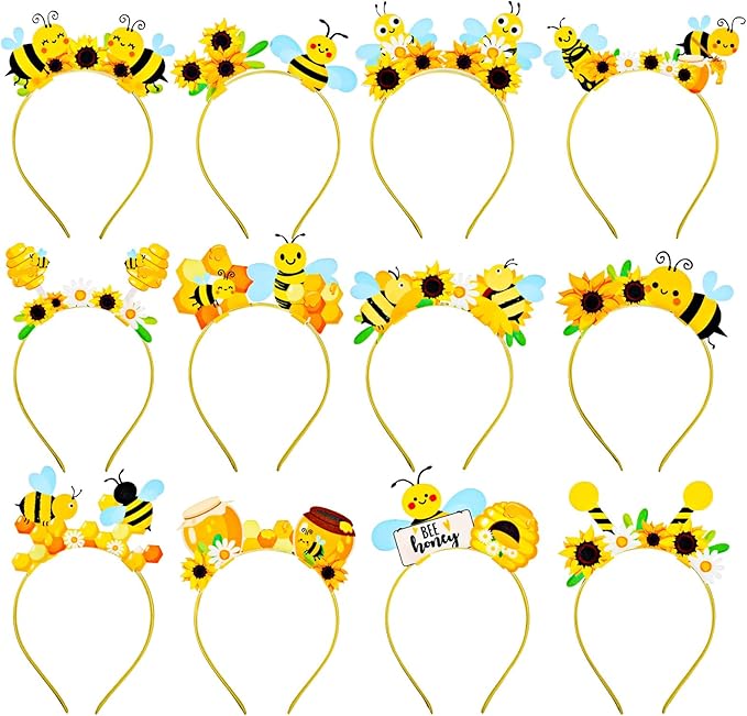 Capoda 24 Pcs Flower Honey Tentacle Headband Felt Headwear Photo Props Accessories for Themed Party Supplies
