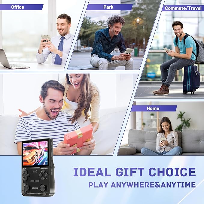 Kinhank K36 Retro Handheld Game Console with 9000+Games,Handheld Retro game console,Mini Emulator Handheld with 64GB TF Card,Portable Gaming Console,3.5 Inch IPS Screen(Black)