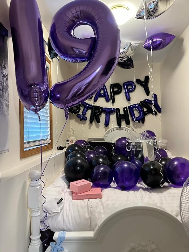 40 Inch Balloon Purple Number 9 Giant Large Nmuber Giant Birthday Decorations for 9th 19th 29th 90th, Purple Number Digit 9 Birthday Balloo Party Decorations