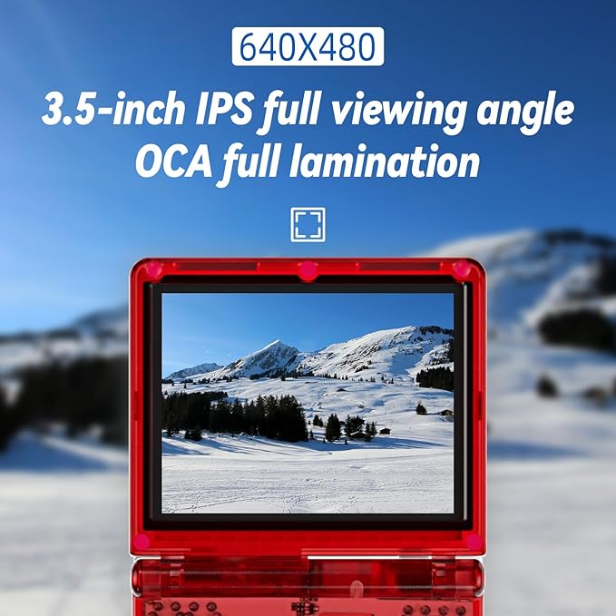 RG35XXSP Handheld Retro Game Console 3.5" IPS Screen 64GB TF Card Preload 4400 Electronic Games, 3300mAH Battery Support WiFi Bluetooth HD(Red New)
