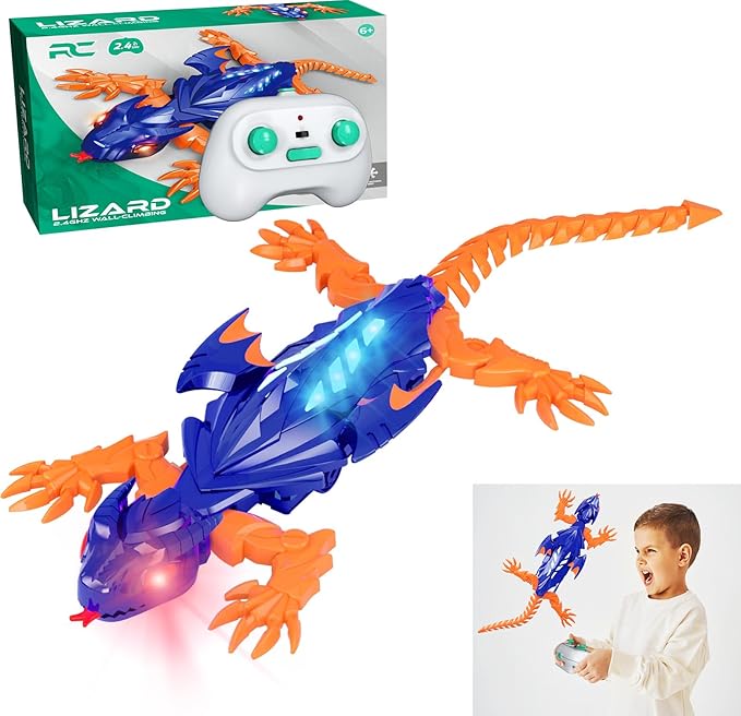 Wall Crawler Gecko, Electric Lizard Toy, Remote Control Climbing Car, Rc Robot Kids Toys, 2025 Cool Stuff Gadgets for Boys Girls, Christmas Birthday Gifts for Age 6+ Year Old
