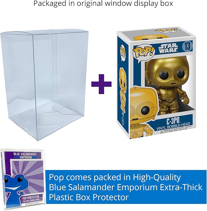 Blue Salamander Emporium Protective Case Bundle – Includes C-3PO #13 Vinyl Figure, Collectible Gift Idea