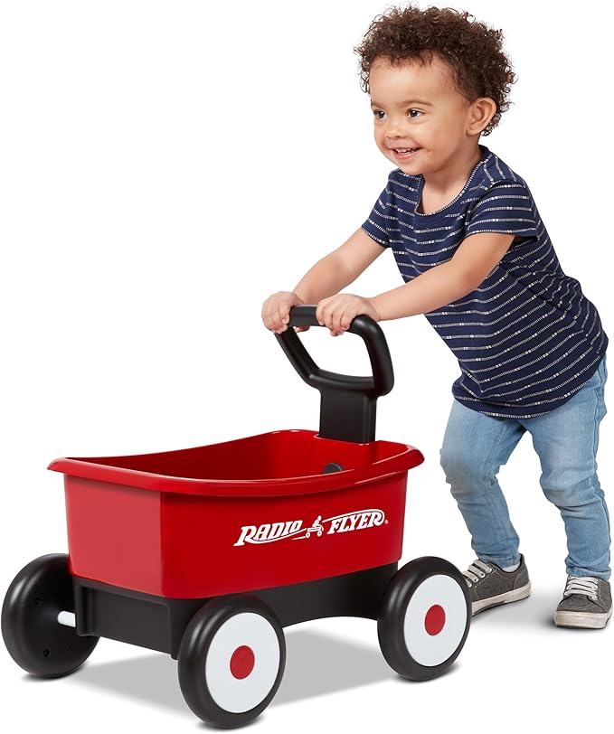 Radio Flyer My First Wagon, Push and Pull Toy Cart for Toddlers 1-4, Provides Walking Balance and Confidence Amazon Exclusive