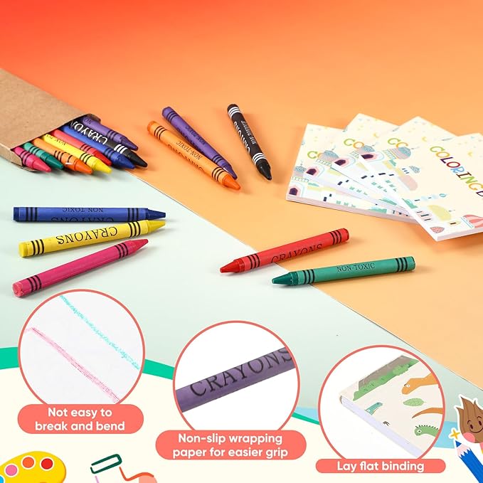 30 Sets Eid Gifts 24 Pages Mini Ramadan Coloring Books with 8 Colors Crayons Bulk Eid Mubarak Activity Party Favors Goodie Bag Fillers Stuffers DIY Craft