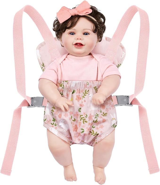 GAGAKU Doll Carrier Baby Doll Accessories Babydoll Swing 22 Inche Doll Carrier Baby Doll with Carrier Backpack for Toddlers - Pink - Rabbit Garden