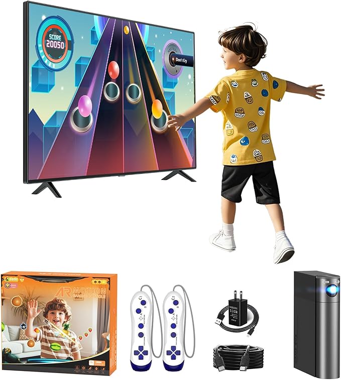 AR Motion Gaming Console for Kids & Families - Plug & Play Video Game System for Indoor Physical Play & Interactive Family Fun. Great for Gifts, Game Nights, Parties, Playtime and Playdates