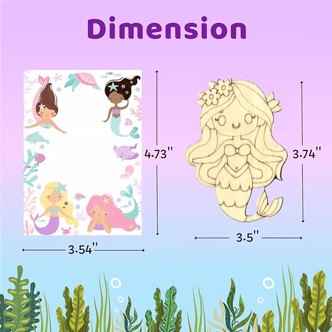 Mermaid Party Favors - 12 PCS Mermaid Birthday Party Supplies - Bubbles & Paint Crafts - Mermaid Birthday Decorations Goodie Bags Gifts Prizes for Kids Girls Toddler