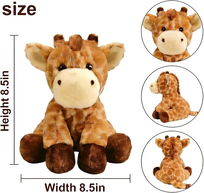 OROZCOR Giraffe Stuffed Animal, Cute Giraffe Plush Toys 8.5in, Soft Giraffe Stuffed Animals Gifts for Kids Baby Girls Boys (Giraffe)