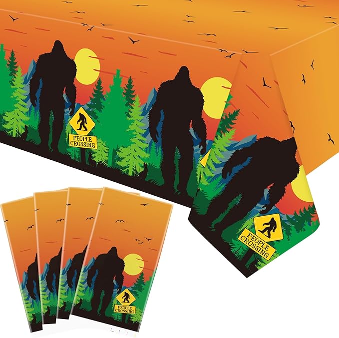 4 Pack Party Tablecloth - Party Decorative, Tablecover Table Cloth, for Men Outdoor Jungle Supplies (51 x 86 Inches)