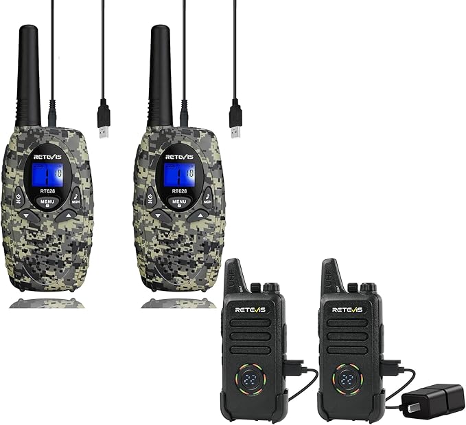 Retevis RT628 Kids Walkie Talkies Rechargeable Bundle with RT22S Walkie-Talkies