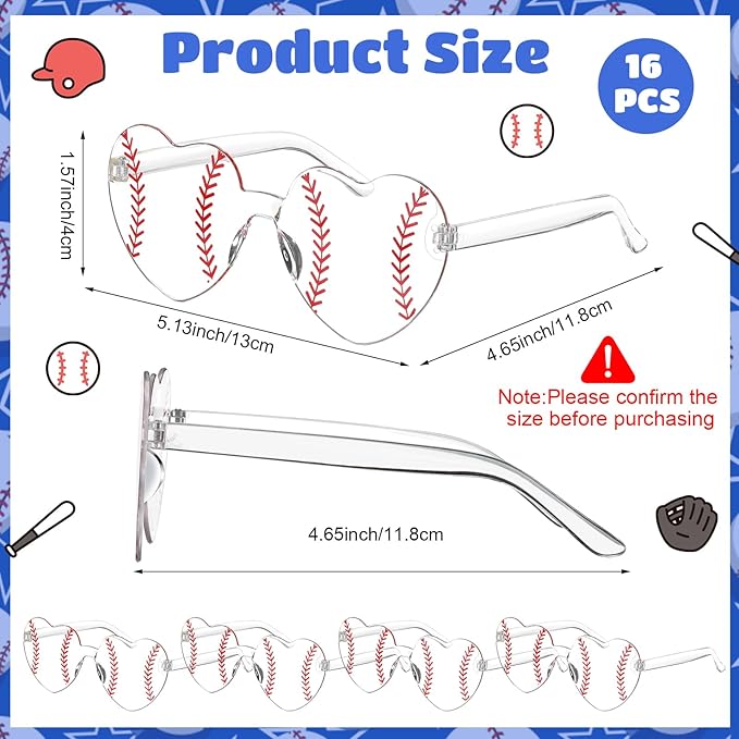 32 Pieces Baseball Party Favor Set with Sunglasses and Party Boxes Baseball Themed Gifts for Team Celebrations Birthday Tournaments and Sports Events