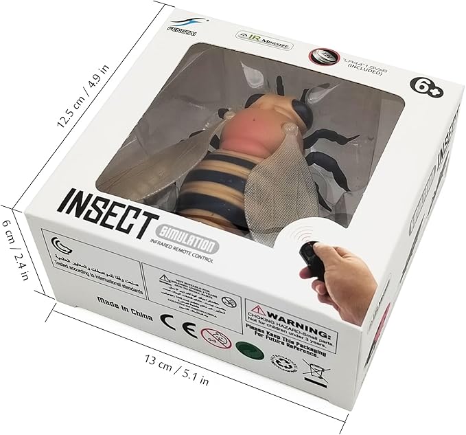 Tipmant Realistic RC Honey Bee Toys IR Remote Control Honeybee Insect Vehicle Electric Animal for Cat Dog Kids Birthday Gifts