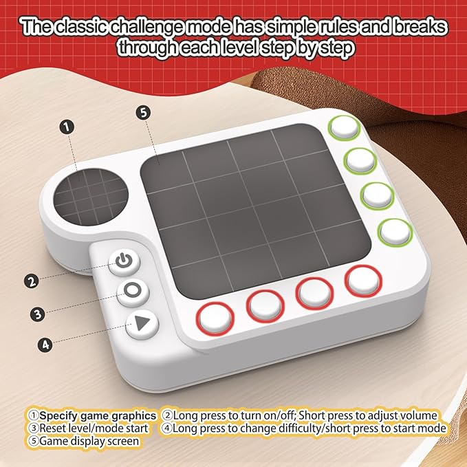 Rechargeable Electronic Brain Game with 300 Original Challenges,Hand held Puzzle Games for Kids Adult Teen Seniors-Road Trip Activities&car&Airplane&Travel Offline Games for Kids 8-12