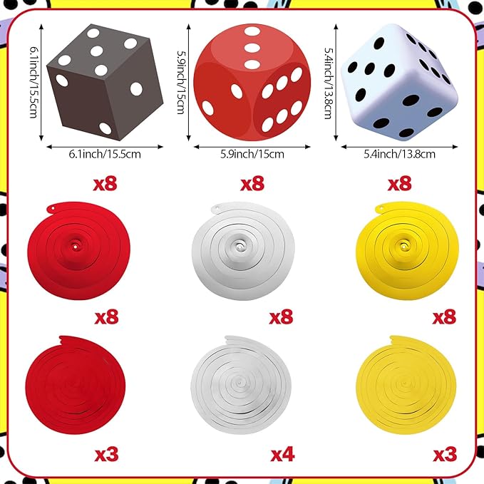 58PCS Casino Theme Party Decorations Casino Dice Hanging Swirls for Casino Night Birthday Party Decorations Poker Party Decora Game Night Decor(Red, White, Gray)