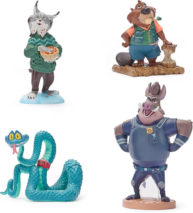 Disney Store Official Zootopia 2 Figure Set – 8 Fully Sculpted Disney Figures Including Judy Hopps, Nick Wilde, Gary De'Snake & More in Double-Tiered Box with Scenic Backgrounds