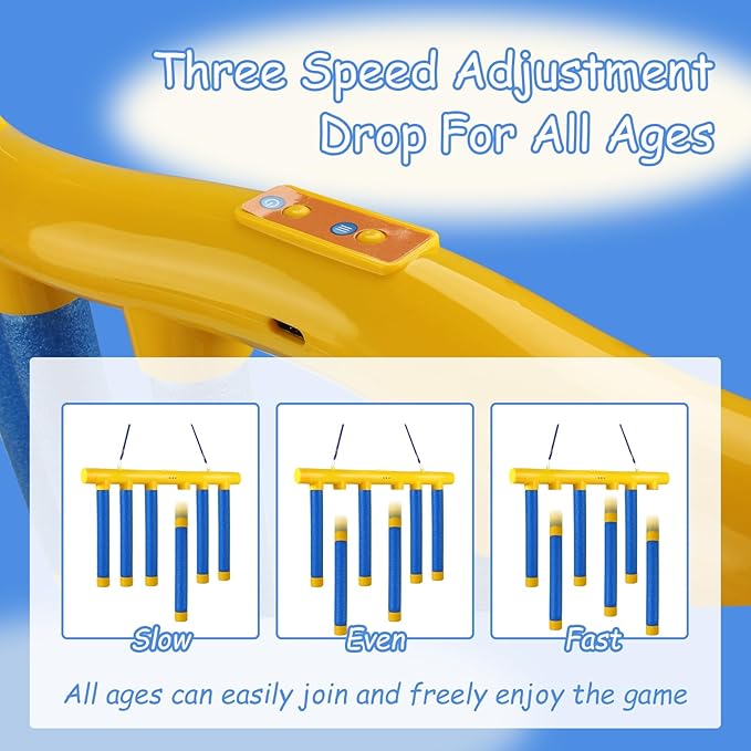 Reflective Drop Stick Challenge Game Fidget Toys for Kids Sensory with Autism Magnetic Chess Game Rebounce String for Grandkids Pop Darts Magnet Reflex Catch (Blue)