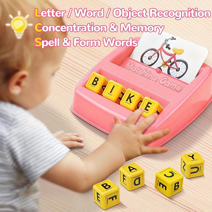 Educational Toys for 3-5 Year Old Girls Gifts, Matching Letter Game Preschool ABC Learning Toys for Kids Ages 4-8 Years, Christmas Birthday Gifts for Toddler Toys Age 2-4