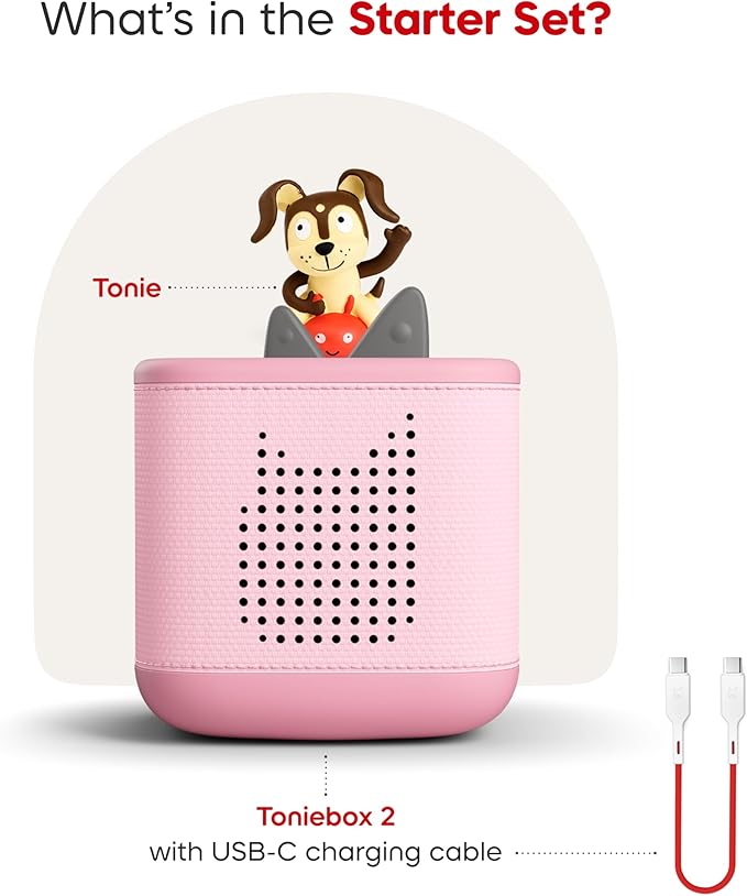 Toniebox 2 Audio Player Starter Set for Kids 1+ with Playtime Puppy - Cloud Pink