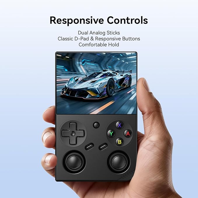 RG35XX Pro - Retro Handheld Game Console, 3.5-Inch IPS Screen, Linux OS, 64GB Card, 3200mAh Battery, WiFi & Bluetooth, HDMI Output, Includes Screen Protector & Keychain (Black)