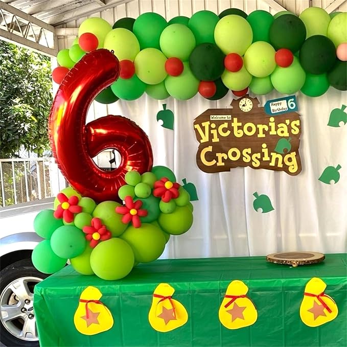 Large Number Balloons 6 for Boys, Red 40 Inch Foil Self Inflating Number 6 Balloon for Women Men 60th 25th Birtyday Party Anniversary Graduation Party 0-9 Set Balloons Decorations Supplies