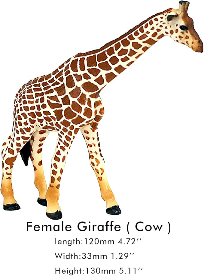 FUNSHOWCASE African Jungle Animals Figures Toys, Female Giraffe Realistic Plastic Safari Animals Figurine Height 5-inch