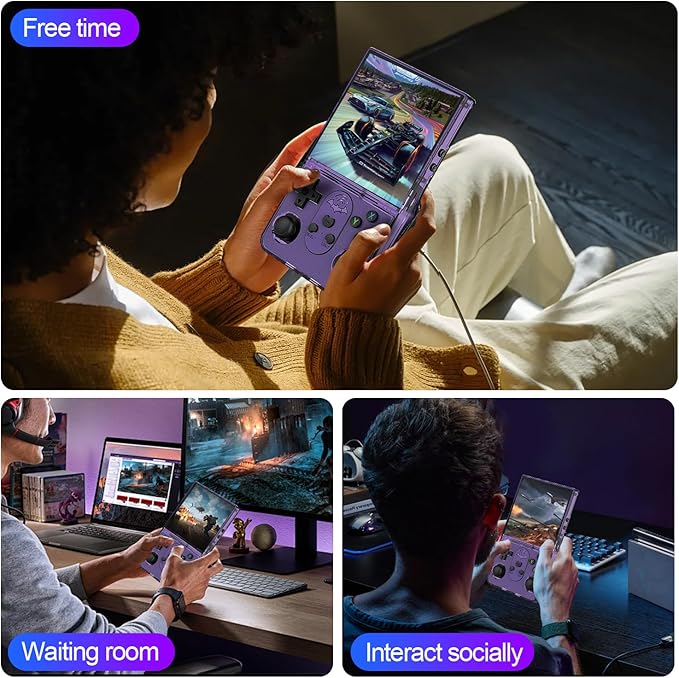 S600 Retro Gaming Console, Retro Handheld Console 4.0'' Screen Linux System, 64G TF Card, Support 30+ Simulators, 3500mAh Rechargeable Portable Pocket Arcade