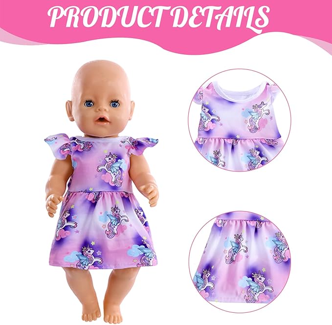 14-18 Inch Baby Doll Clothes 5 Sets Accessories Dress with Hats Socks for New Born 43cm Toy Baby Doll 14-16 Inch/15 Inch/18 Inch/Girl&Boy