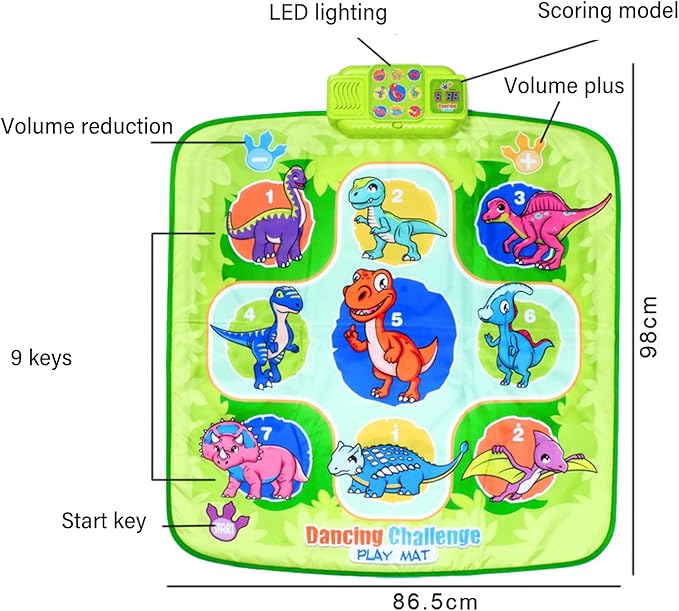 Light Soft Folding Music Dance Pad, Educational Electronic Dance Pad for Children and Adults
