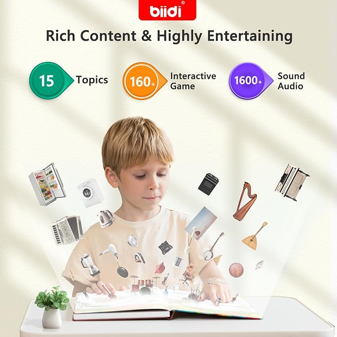English and Russian Bilingual Talking Book Interactive Book for Kid,1600+ Sounds Talking Book,Interactive Language Learning Toy for Age 3-5 Toddler,Boys Girls Birthday