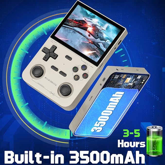 K36 Handheld Game Console 3.5-in 640 * 480 IPS OCA Screen 3500mAh RK3326 Opensource System Gray