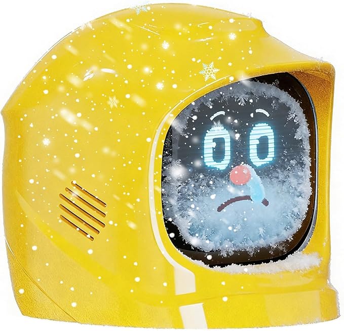 Funny Car Emotional Expression Robot Smart AI Dashboard Companion Electronic Pet Auto Interior Ornament with 52 Cute Animated Expressions & Charging Dock, Quick Release, (Yellow)
