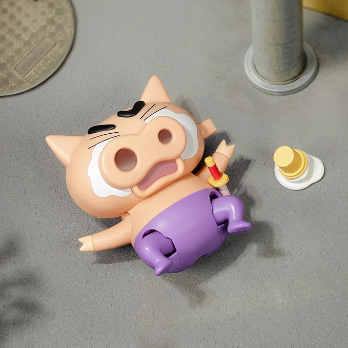 52TOYS Crayon Shinchan Dynamic Shin-Vibes, 1PC Action Figure Collectible Toy Kawaii Creative Gift Room Decor Desktop Decoration, Gift for Birthday Party