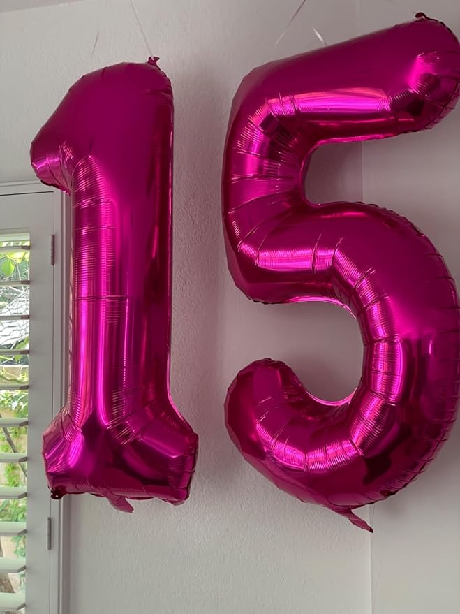 40 Inch Number 8 Balloon, Hot Pink 8 18 28 80 Birthday Balloons for Men Boys, 8th Birthday Decorations Party Supplies, Wedding, Graduations