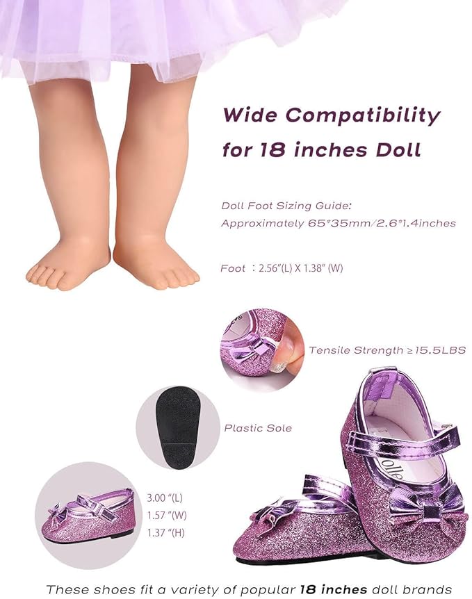 18 inch Doll Shoes - 7 Pairs with Gift Box