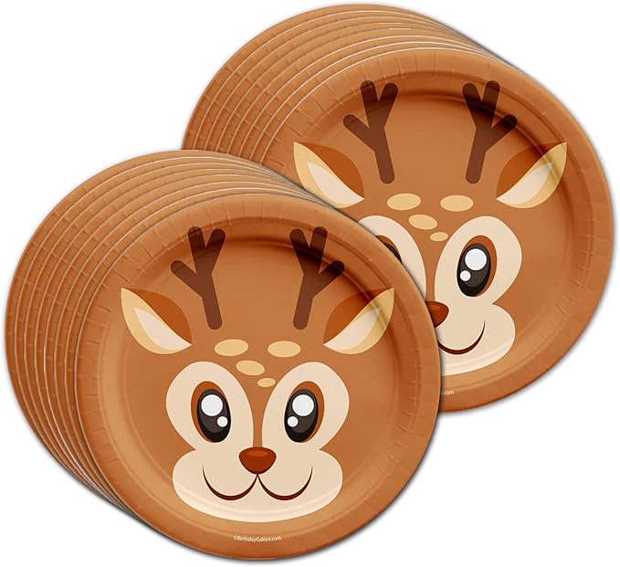 Reindeer Birthday Party Supplies Set Plates Napkins Cups Tableware Kit for 16