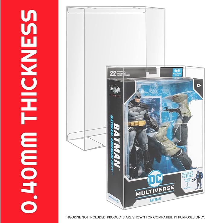EVORETRO Display Protector Case for McFarlane DC Multiverse BAF Action Figure Box - 7 Inch Figure BAF Thick PET Plastic Clear Display Case, 0.40MM Scratch Resistant, Dustproof (10 Pack)