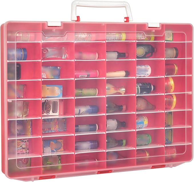 Case Compatible with 5 Surprise for Mini Brands Toys Series 1-4 Mystery Capsule Storage, for Mini Mart Collection Organizer for Collectibles(Case Only) (Red-White)