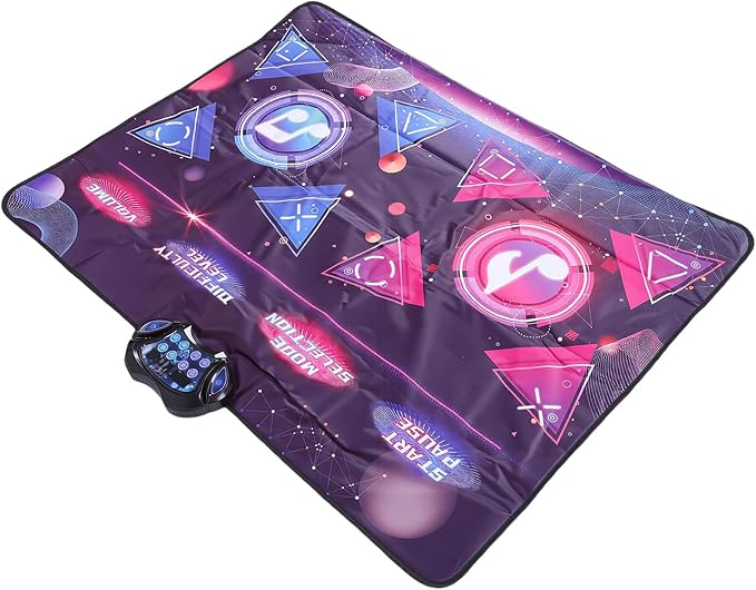 Alomejor Dance Mat, Interactive Electronic Dance Pad with 8 Modes and Lightup Buttons Music Toy for Toddlers Ages 3-12, Fabric and ABS, 120x90 Cm Portable Indoor Fun