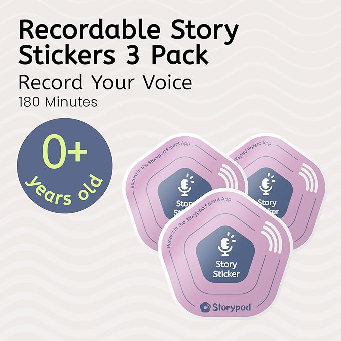 Recordable Story Sticker 3-Pack for Storypod Interactive Audio Learning System for Toddlers & Preschoolers I I Educational Screen Free Toy I Podcast for Kids