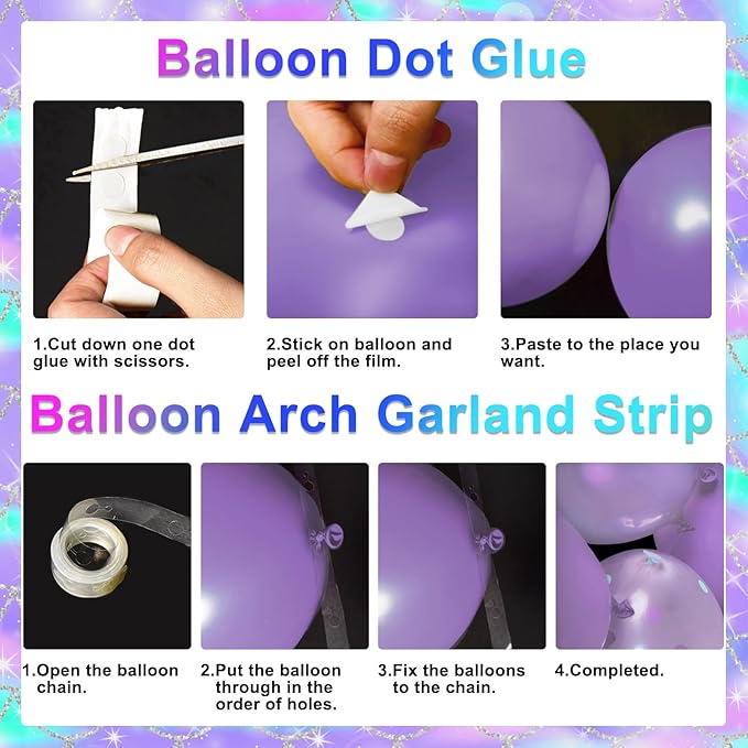 Avezano 321 PCS Mermaid Birthday Party Supplies Includes Disposable Paper Plates, Cups, Napkins, Tablecloth, Banner & Balloon Arch Kit for Girls Women Mermaid Party Decorations, Serves 24